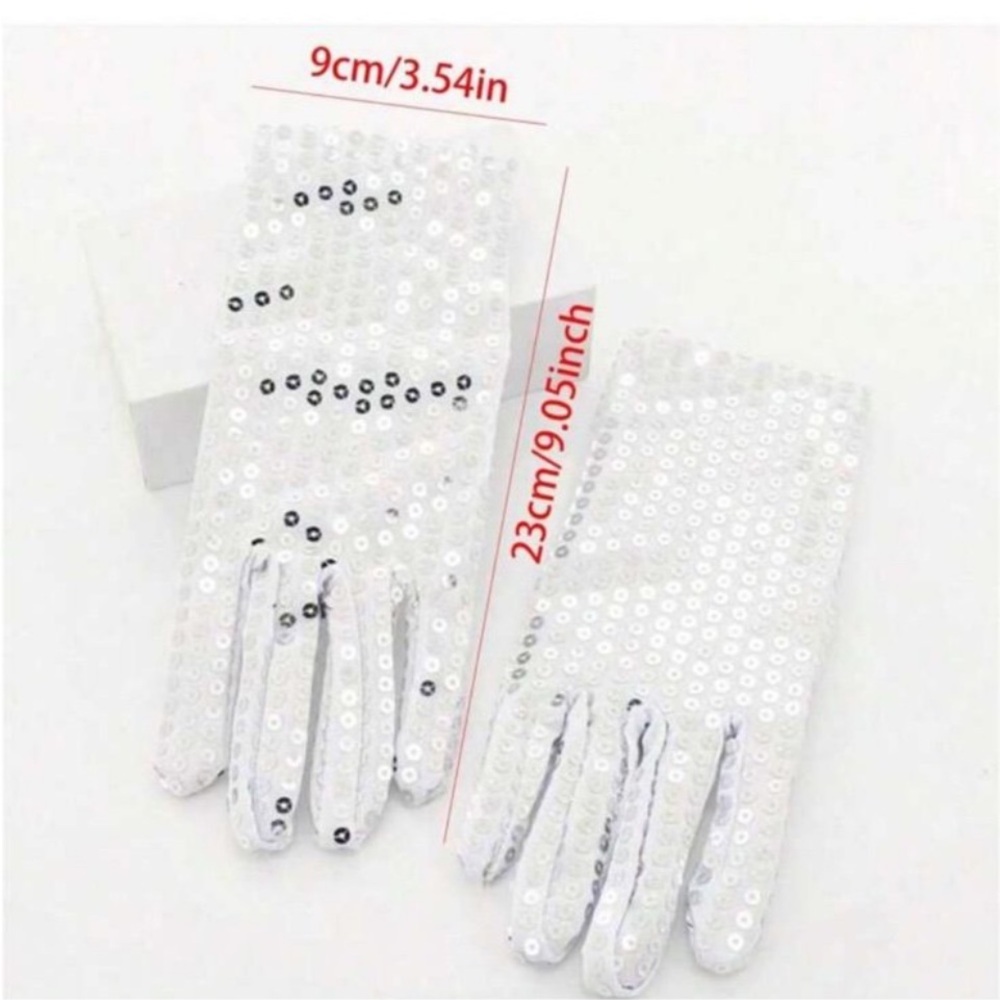 6 PC Purple Sequin Gloves and Accessories Set - Picture 3 of 10